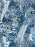 Game Birds fabric in indigo color - pattern number FG101.H10.0 - by Mulberry Home in the Icons Wallpaper collection