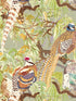 Game Birds fabric in multi color - pattern number FG101.Y101.0 - by Mulberry Home in the Icons Wallpaper collection