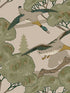 Grand Flying Ducks fabric in emerald color - pattern number FG102.S16.0 - by Mulberry Home in the Icons Wallpaper collection