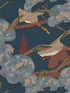 Grand Flying Ducks fabric in red blue color - pattern number FG102.V110.0 - by Mulberry Home in the Icons Wallpaper collection