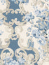 Floral Rococo wallpaper in blue color - pattern number FG103.H101.0 - by Mulberry Home in the Icons Wallpaper collection