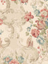 Floral Rococo wallpaper in red green color - pattern number FG103.V117.0 - by Mulberry Home in the Icons Wallpaper collection