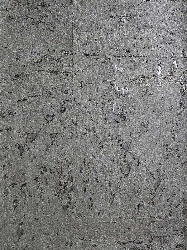 Cork on Metallic Backing wallpaper in basalt color - pattern number LN50074 - by Seabrook in the Lillian August Natural Textured Wallcoverings Vol 2 collection