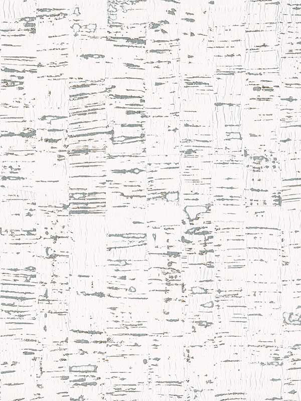 Cork W3977 wallpaper in silver metallic white color - pattern number W3977.101.0 - by Kravet in the Elements II Naturals collection