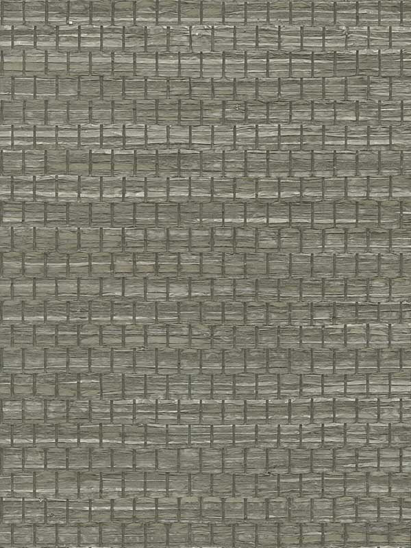 Raffia W3980 wallpaper in grey brown charcoal color - pattern number W3980.21.0 - by Kravet in the Elements II Naturals collection