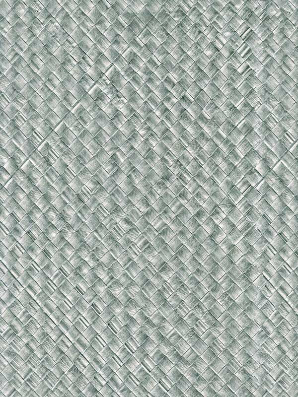 Palm Leaves W3981 wallpaper in silver metallic grey color - pattern number W3981.11.0 - by Kravet in the Elements II Naturals collection