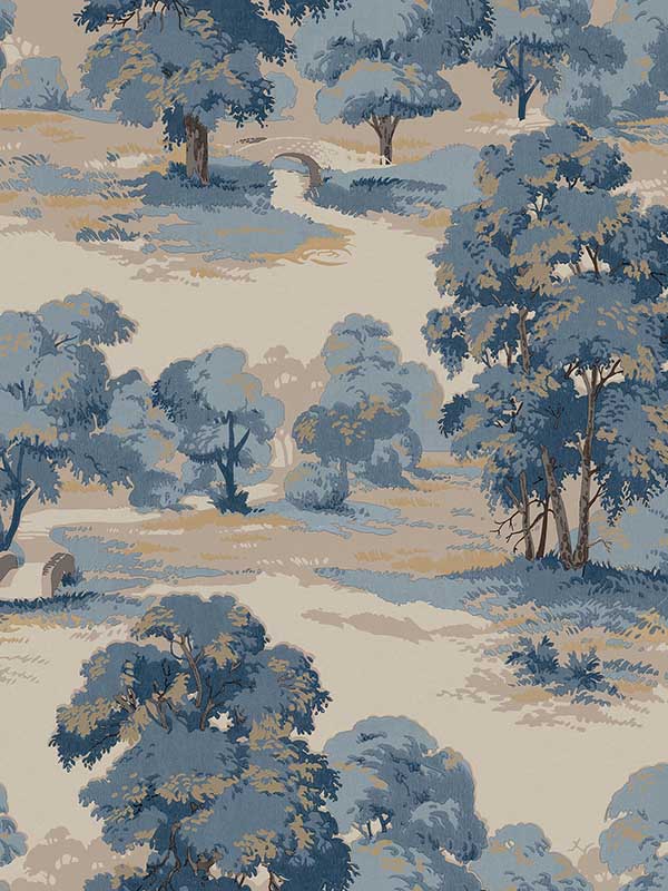 Sherwood Glade wallpaper in blue color - pattern number 4164-M1830 - by Advantage in the Westbury Forest collection