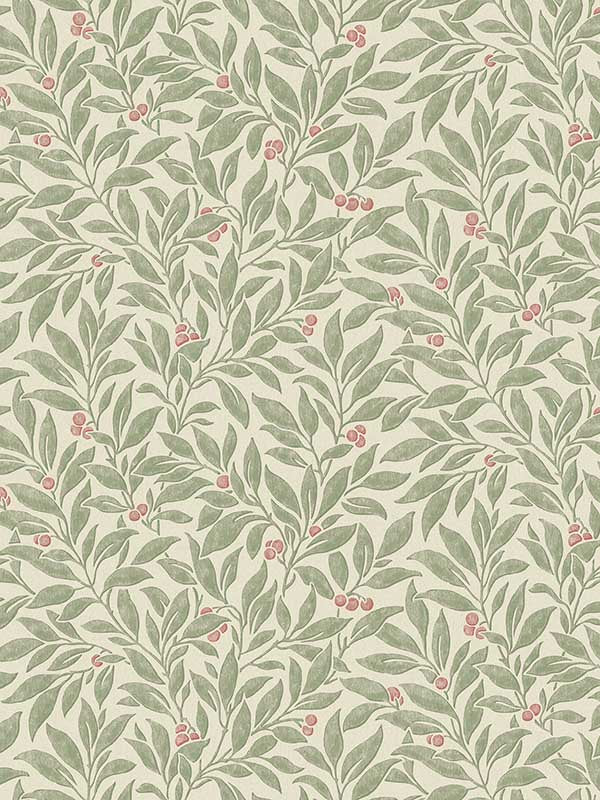 Winter Berry Vine wallpaper in green color - pattern number 4164-M1840 - by Advantage in the Westbury Forest collection