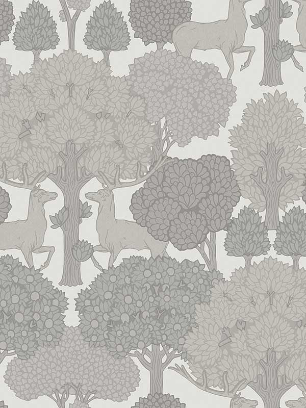 Forest of Arden Deer wallpaper in grey color - pattern number 4164-M1853 - by Advantage in the Westbury Forest collection