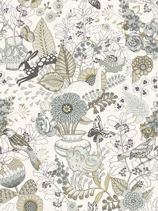 Whimsy Fauna fabric in neutral color - pattern number 4135-12806 - by A Street Prints in the Whimsy collection