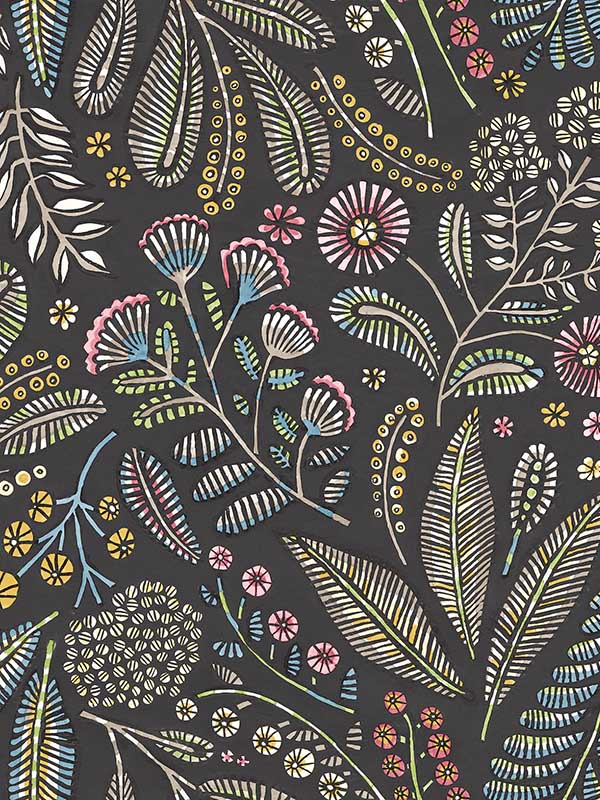 Briar Floral wallpaper in charcoal color - pattern number 4135-27294 - by A Street Prints in the Whimsy collection
