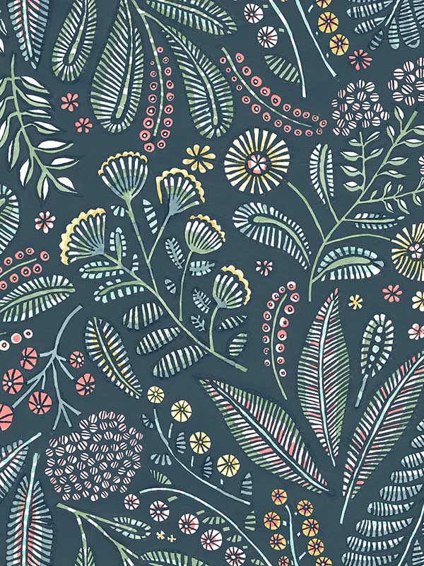 Briar Floral wallpaper in teal color - pattern number 4135-27295 - by A Street Prints in the Whimsy collection