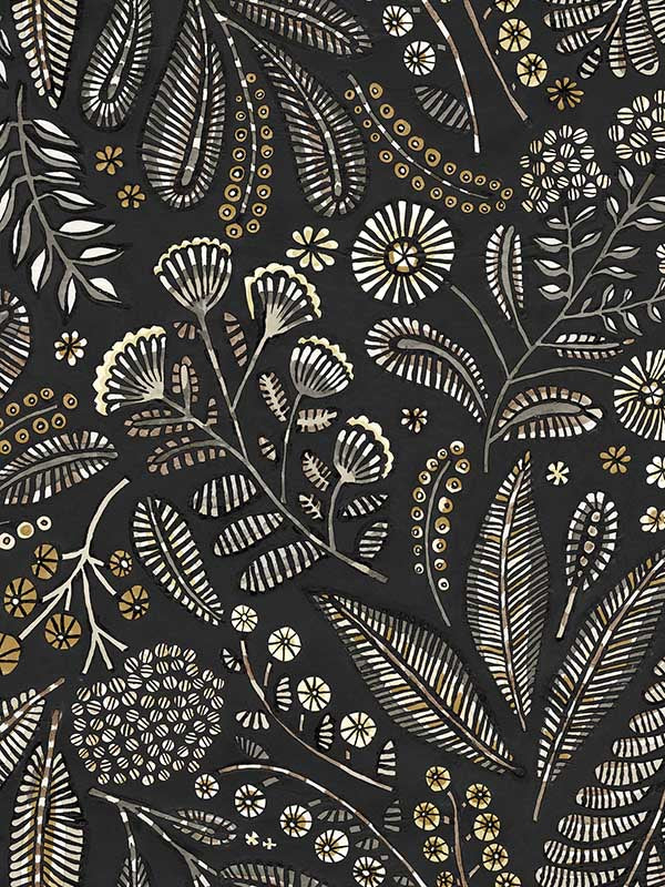 Briar Floral wallpaper in black color - pattern number 4135-27296 - by A Street Prints in the Whimsy collection