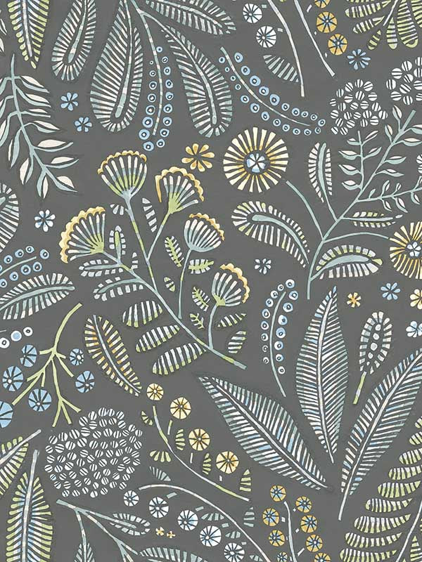Briar Floral wallpaper in grey color - pattern number 4135-27297 - by A Street Prints in the Whimsy collection