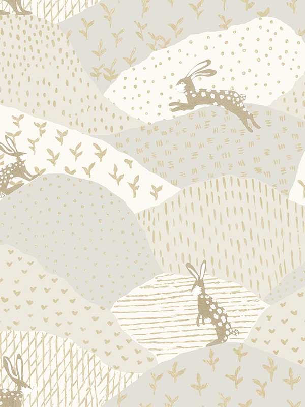 Peter Rabbit Fields wallpaper in light grey color - pattern number 4135-27298 - by A Street Prints in the Whimsy collection