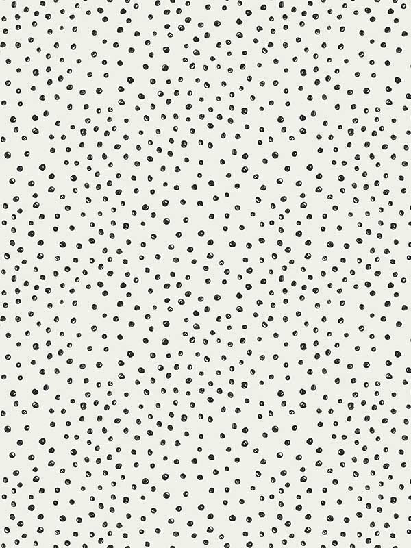 Cassie Petite Polka fabric in black color - pattern number 4135-27302 - by A Street Prints in the Whimsy collection
