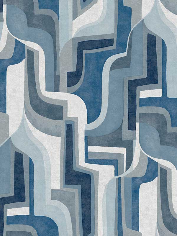 Tulum Surreal Shapes wallpaper in blue color - pattern number 4135-72700 - by A Street Prints in the Whimsy collection