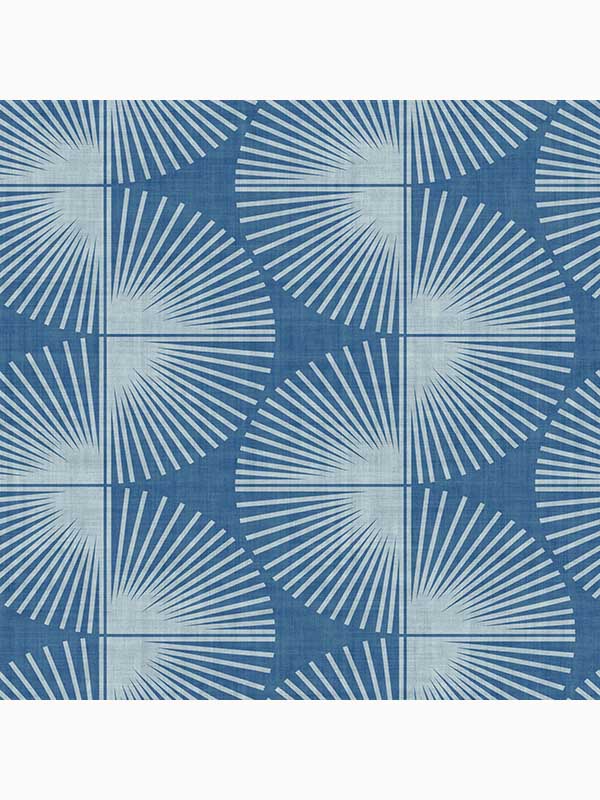 Fluted Geo Peel and Stick fabric in peacock blue color - pattern number 127431 - by Graham and Brown in the Peel and Stick Wallpaper by Nicole Miller collection