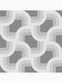Retro Geo Peel and Stick fabric in smoke color - pattern number 127444 - by Graham and Brown in the Peel and Stick Wallpaper by Nicole Miller collection