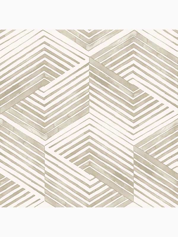 Geo Movement Peel and Stick wallpaper in twine color - pattern number 127450 - by Graham and Brown in the Peel and Stick Wallpaper by Nicole Miller collection