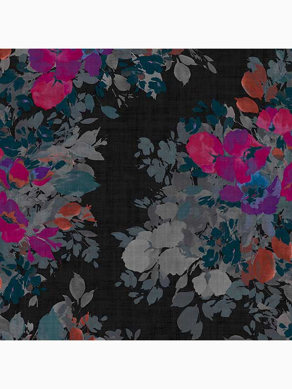 Botanic Peel and Stick wallpaper in black color - pattern number 127465 - by Graham and Brown in the Peel and Stick Wallpaper by Nicole Miller collection