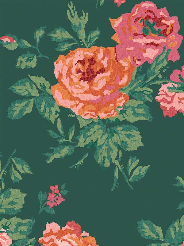 Archive wallpaper in rose green color - pattern number 125496 - by Graham and Brown in the Cath Kidston Collection collection
