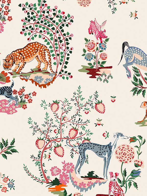 Painted Kingdom wallpaper in natural color - pattern number 125527 - by Graham and Brown in the Cath Kidston Collection collection