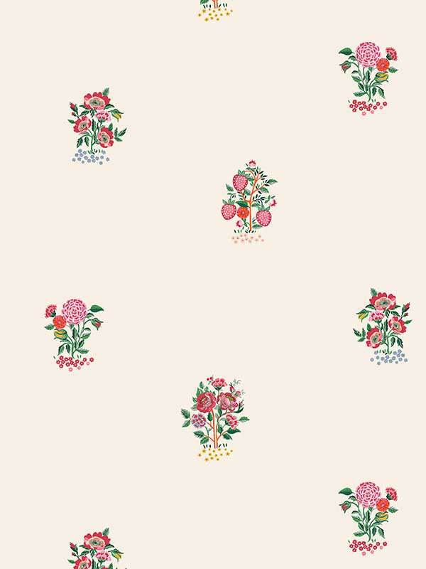 Kingdom Posey wallpaper in rose color - pattern number 125530 - by Graham and Brown in the Cath Kidston Collection collection