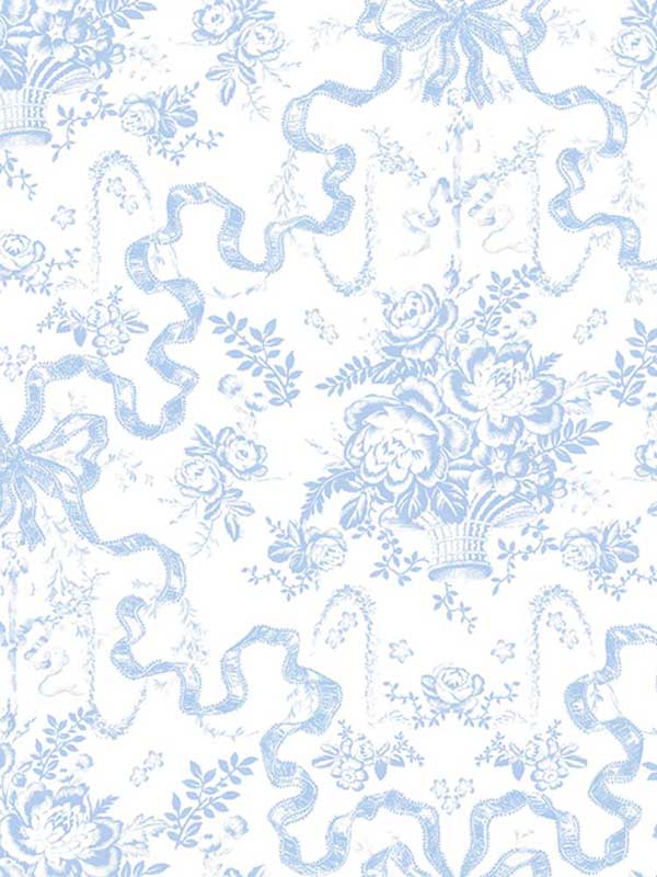 Fairytale Toile fabric in blissful blue color - pattern number AST6272 - by A Street Prints in the Love Shack Fancy collection