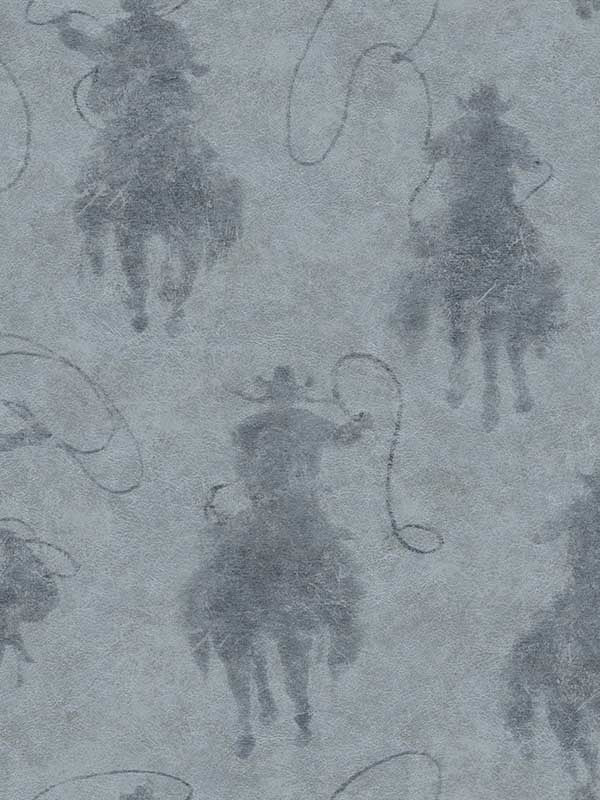 Stockman Silhouette wallpaper in blue color - pattern number 4142-72637 - by Chesapeake in the Yellowstone collection