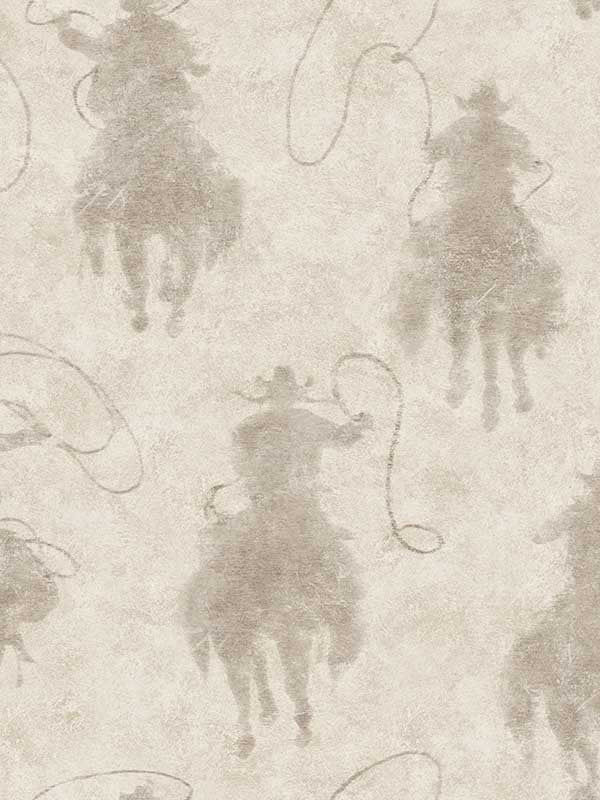 Stockman Silhouette wallpaper in light grey color - pattern number 4142-72638 - by Chesapeake in the Yellowstone collection