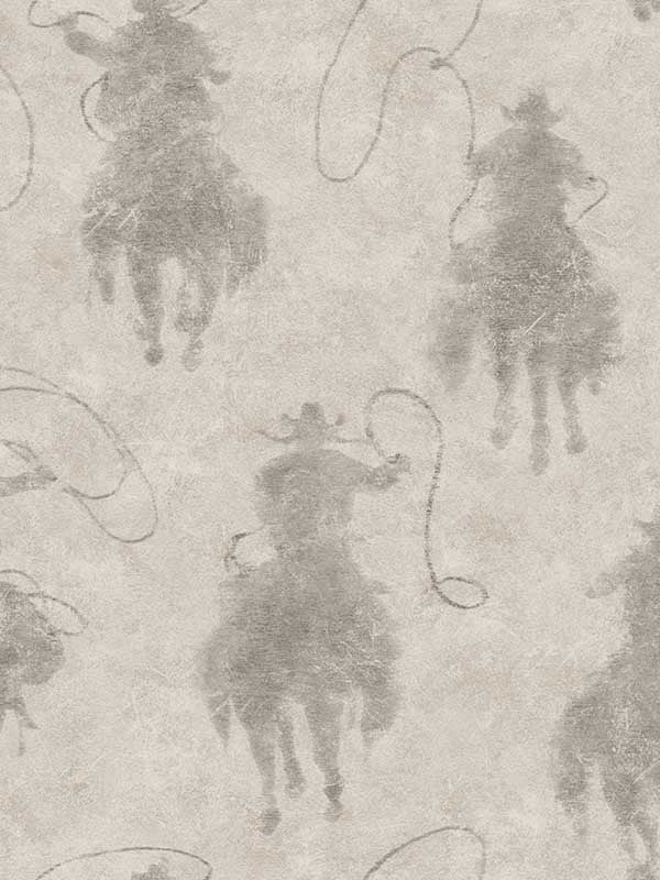 Stockman Silhouette wallpaper in grey color - pattern number 4142-72639 - by Chesapeake in the Yellowstone collection