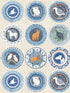Robinas Dinner Party fabric in blue color - pattern number BW45126.4.0 - by G P & J Baker in the Kit Kemp Wallpapers collection