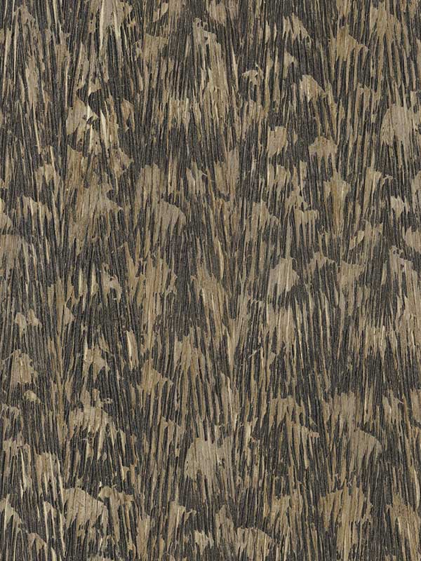 Gilded Plume fabric in black color - pattern number FM1004 - by York in the Formations collection