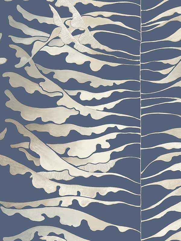 Leaf Column fabric in navy color - pattern number FM1043 - by York in the Formations collection