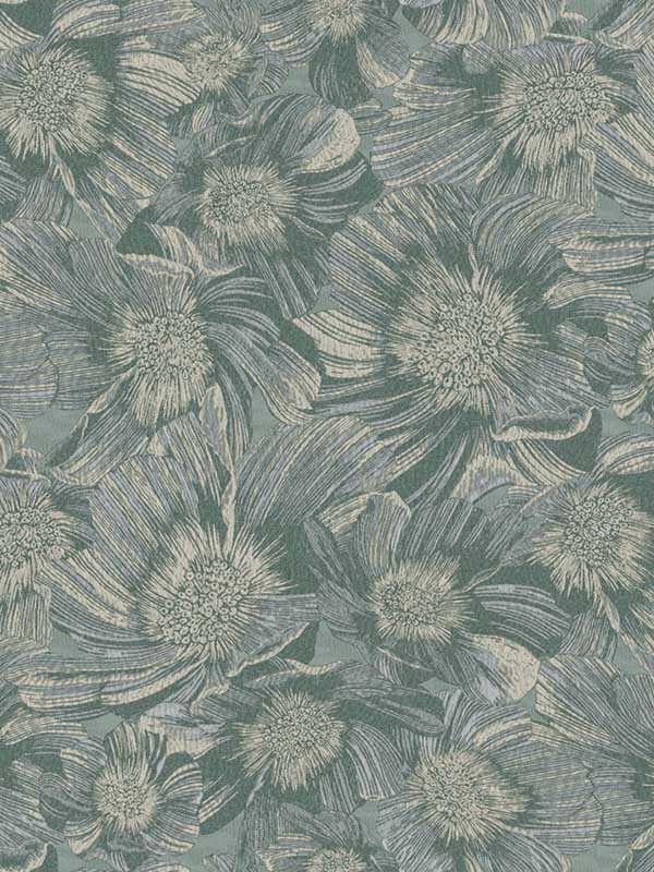 Anemoni wallpaper in teal color - pattern number MI10504 - by York in the Missoni Home 05 collection