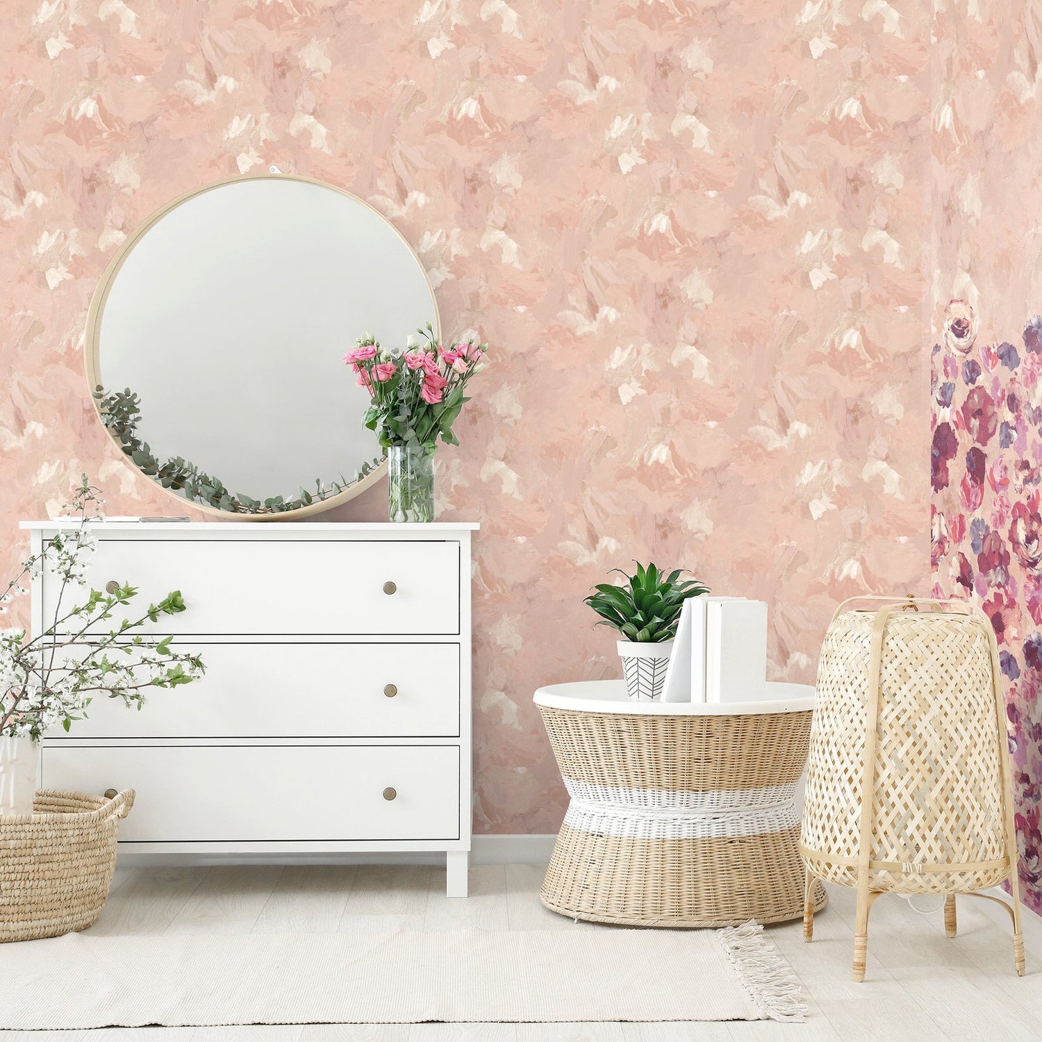 Paeonia Plain wallpaper in pink color - pattern number GH26912-23 - by Galerie in the Julie Feels Home collection