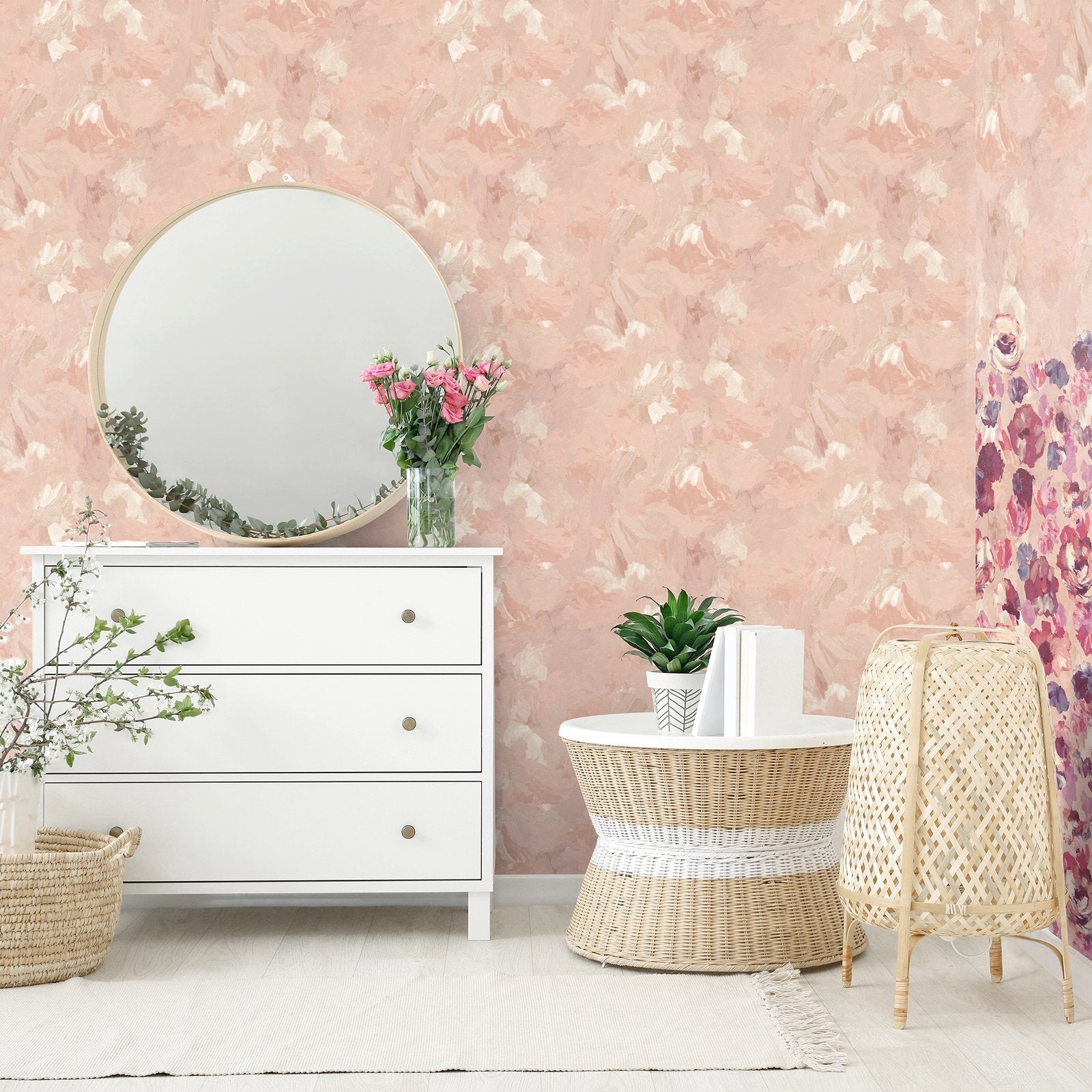 Paeonia Plain wallpaper in pink color - pattern number GH26912-23 - by Galerie in the Julie Feels Home collection
