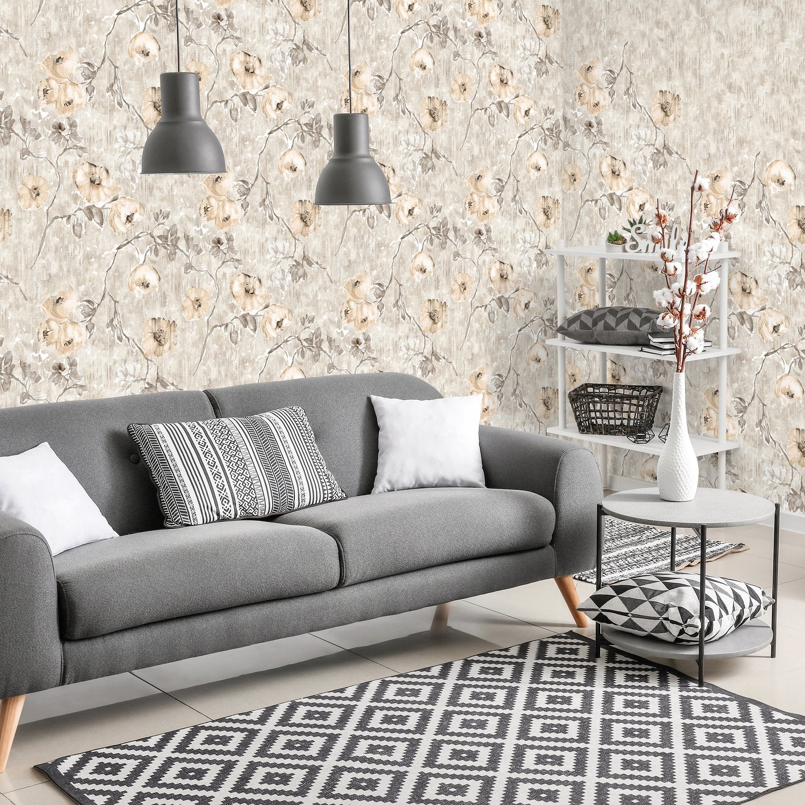 Petunia wallpaper in beige color - pattern number GH26916-23 - by Galerie in the Julie Feels Home collection
