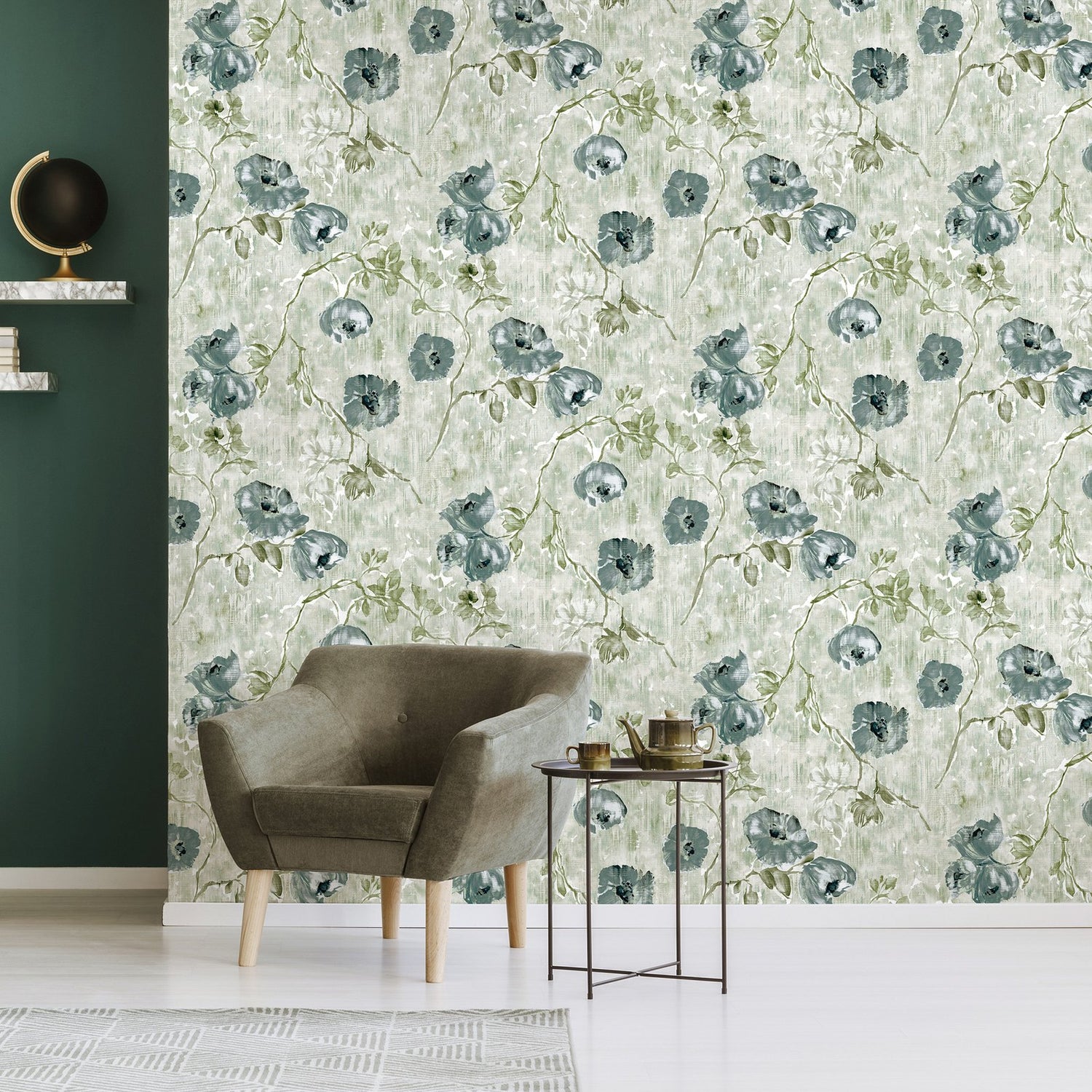 Petunia wallpaper in green color - pattern number GH26917-23 - by Galerie in the Julie Feels Home collection