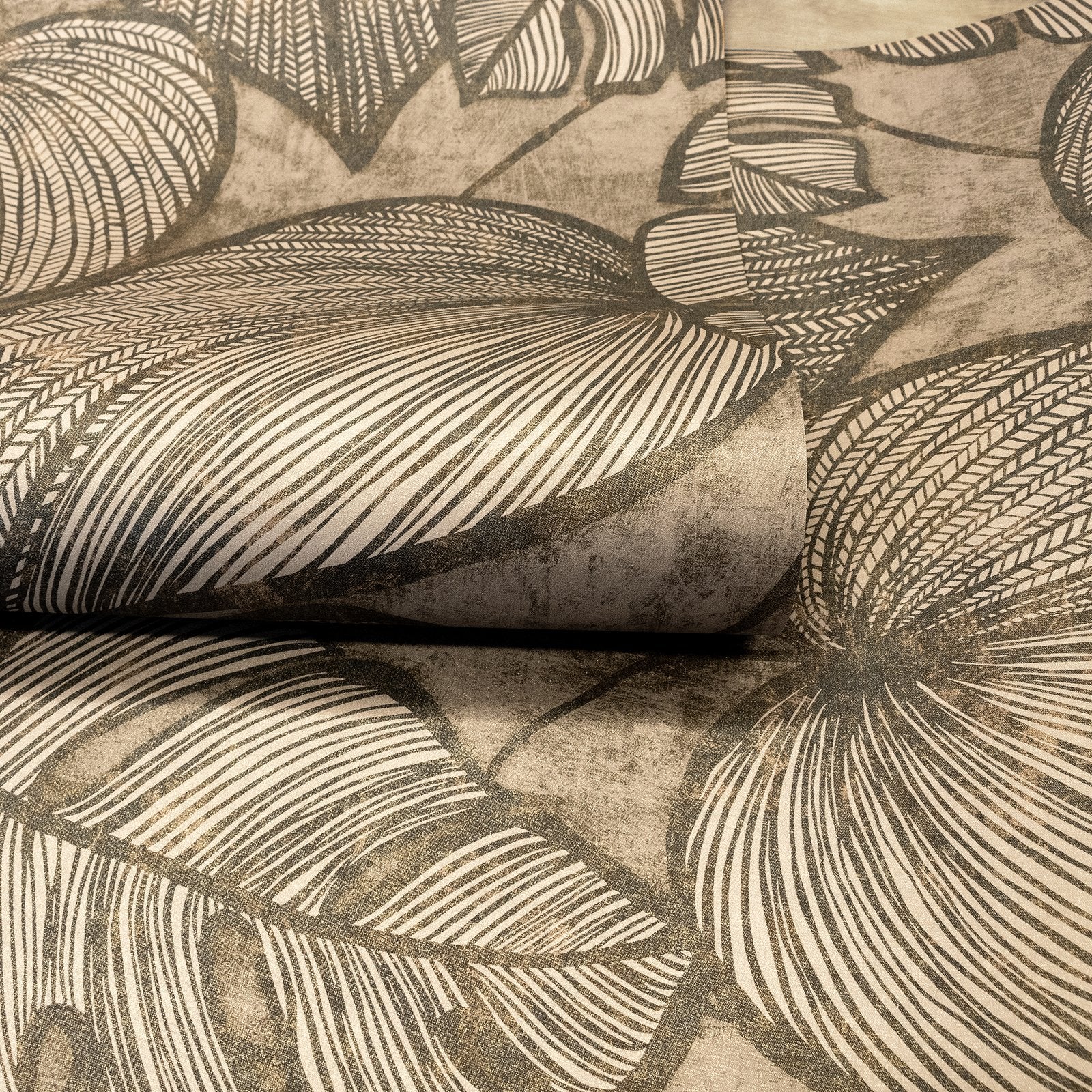 Monstera wallpaper in bronze brown color - pattern number GH26937-23 - by Galerie in the Julie Feels Home collection