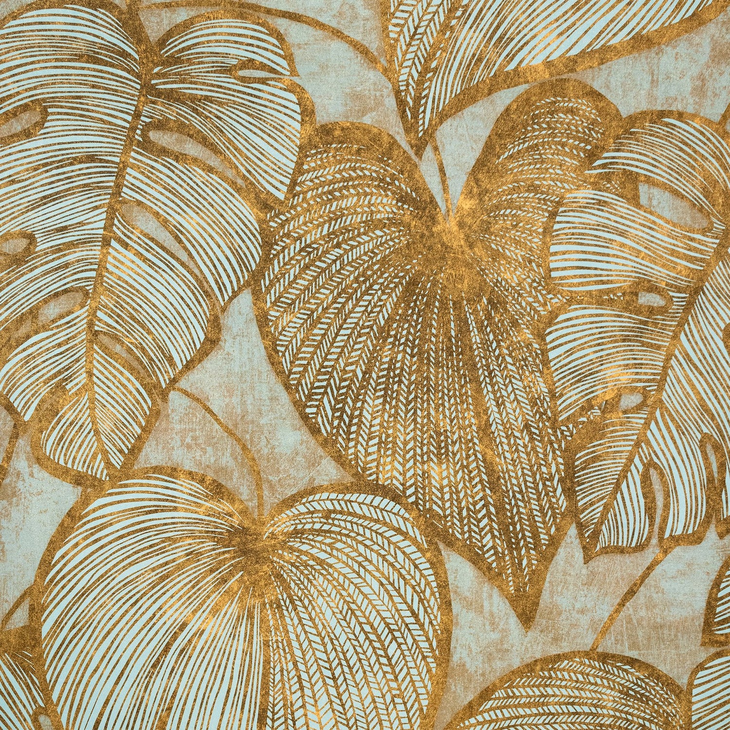 Monstera wallpaper in gold color - pattern number GH26943-23 - by Galerie in the Julie Feels Home collection