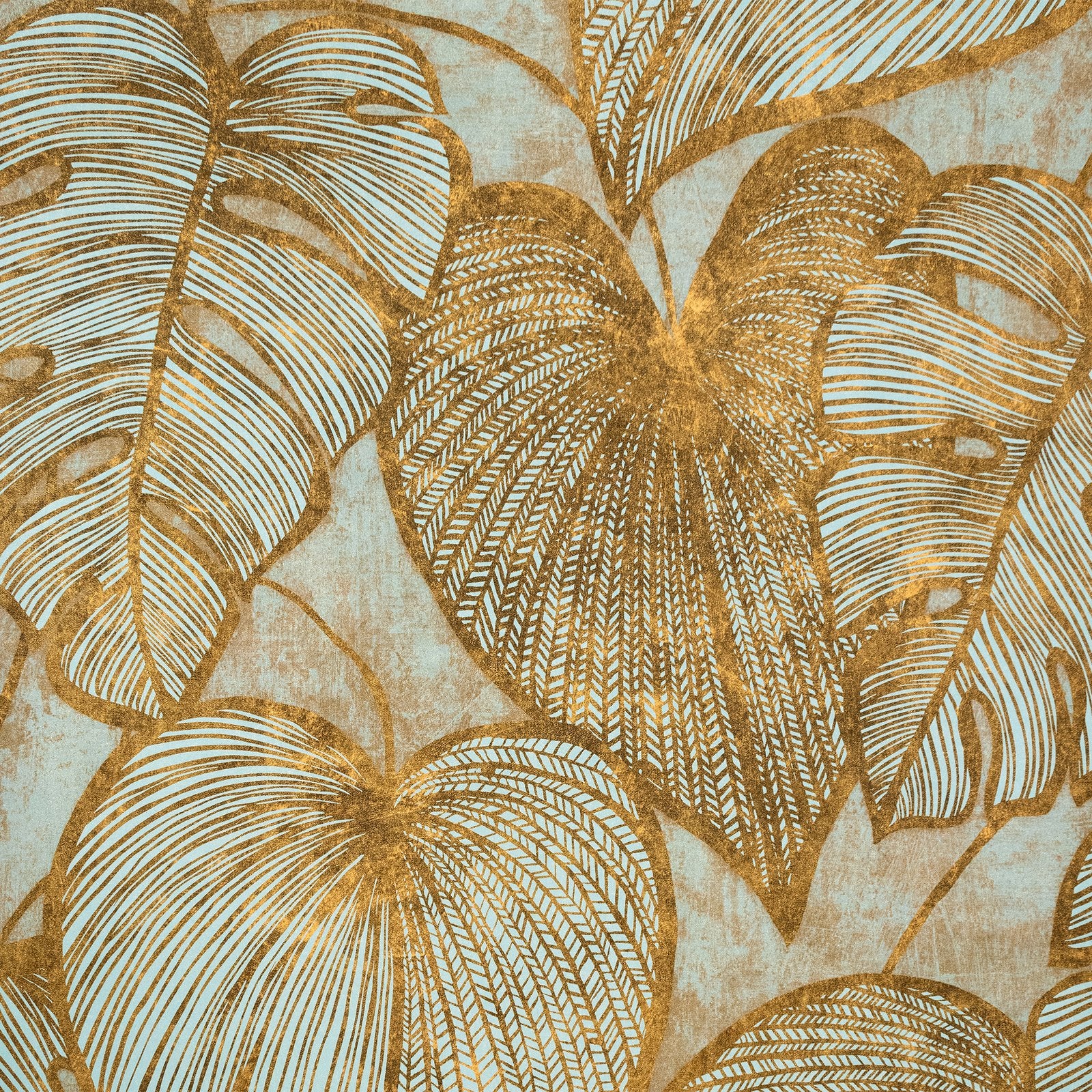 Monstera wallpaper in gold color - pattern number GH26943-23 - by Galerie in the Julie Feels Home collection