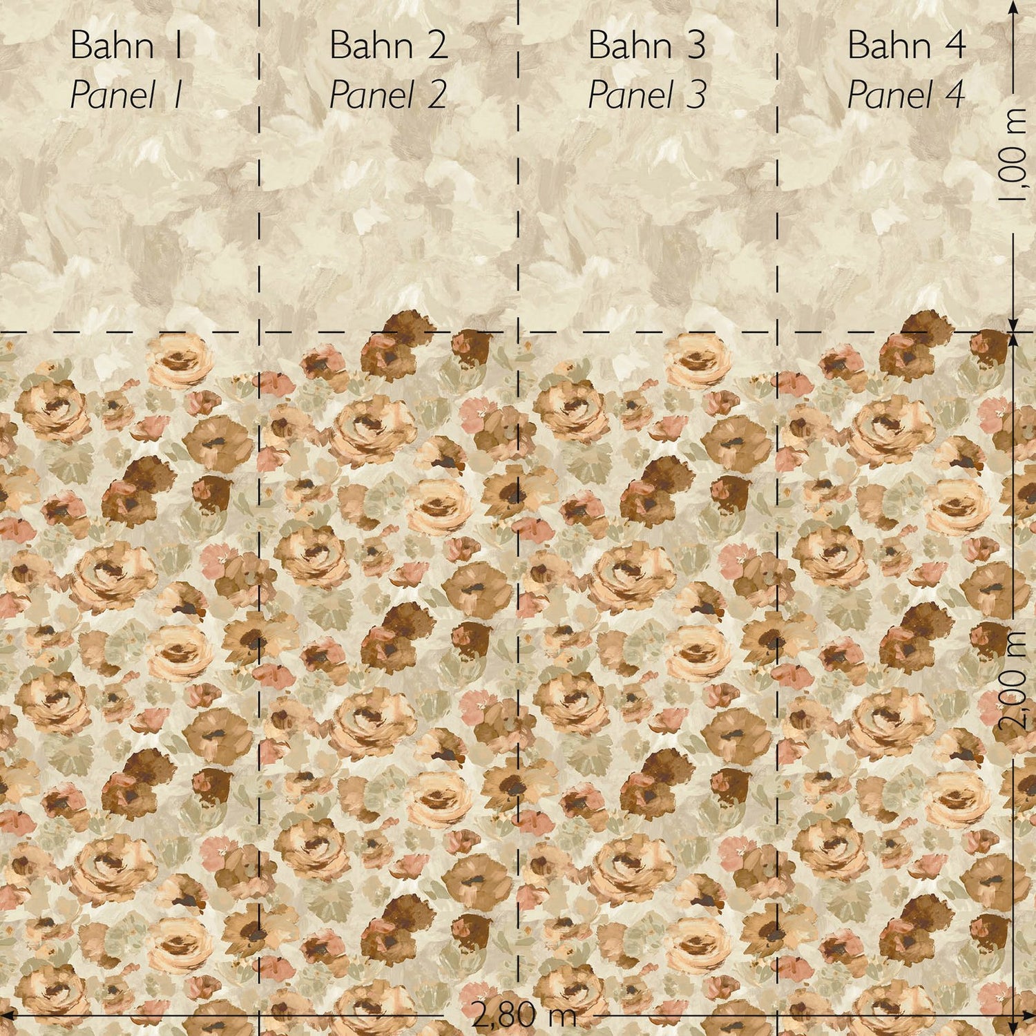 Paeonia Twinwall mural in bronze brown color - pattern number GH26957-23 - by Galerie in the Julie Feels Home collection
