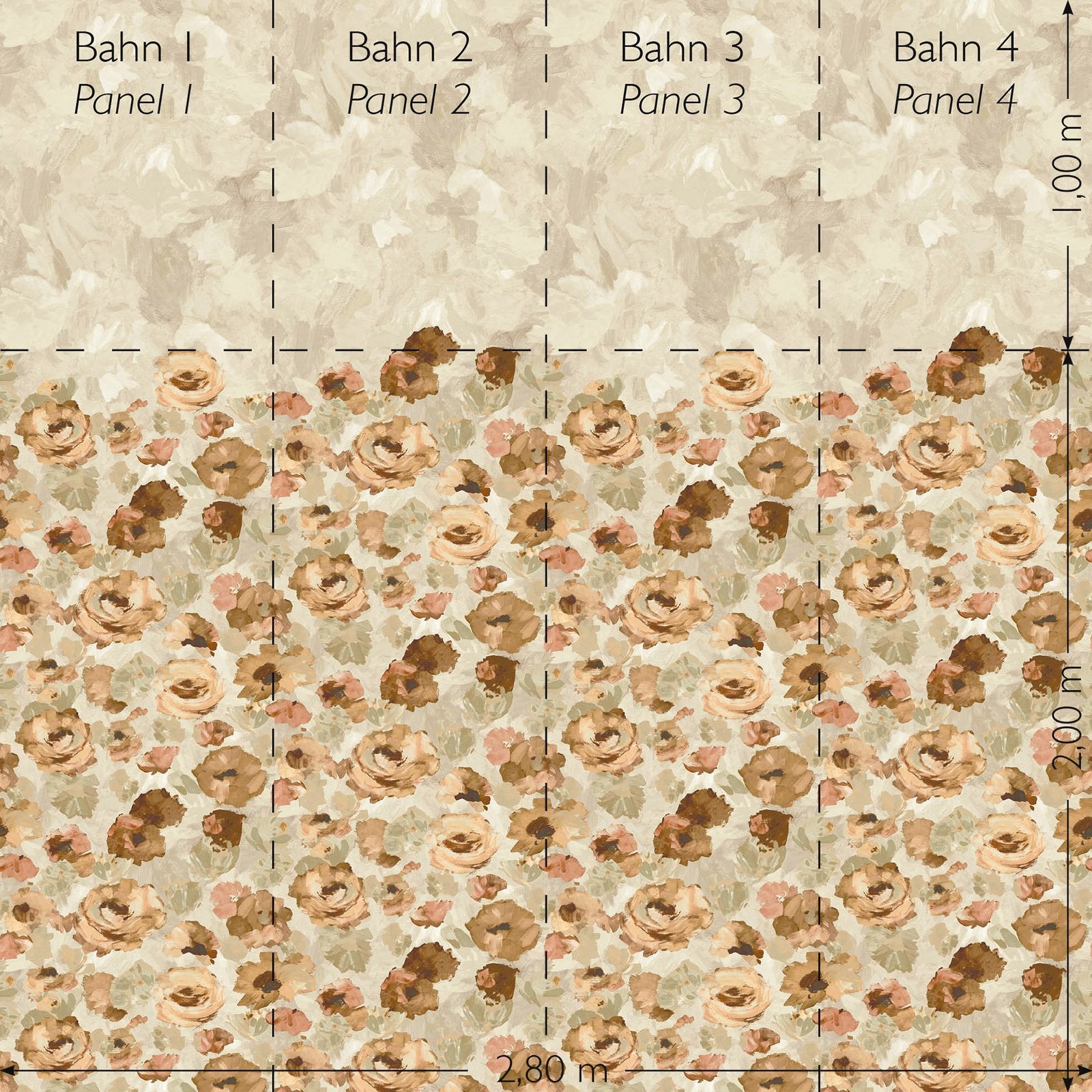 Paeonia Twinwall mural in bronze brown color - pattern number GH26957-23 - by Galerie in the Julie Feels Home collection