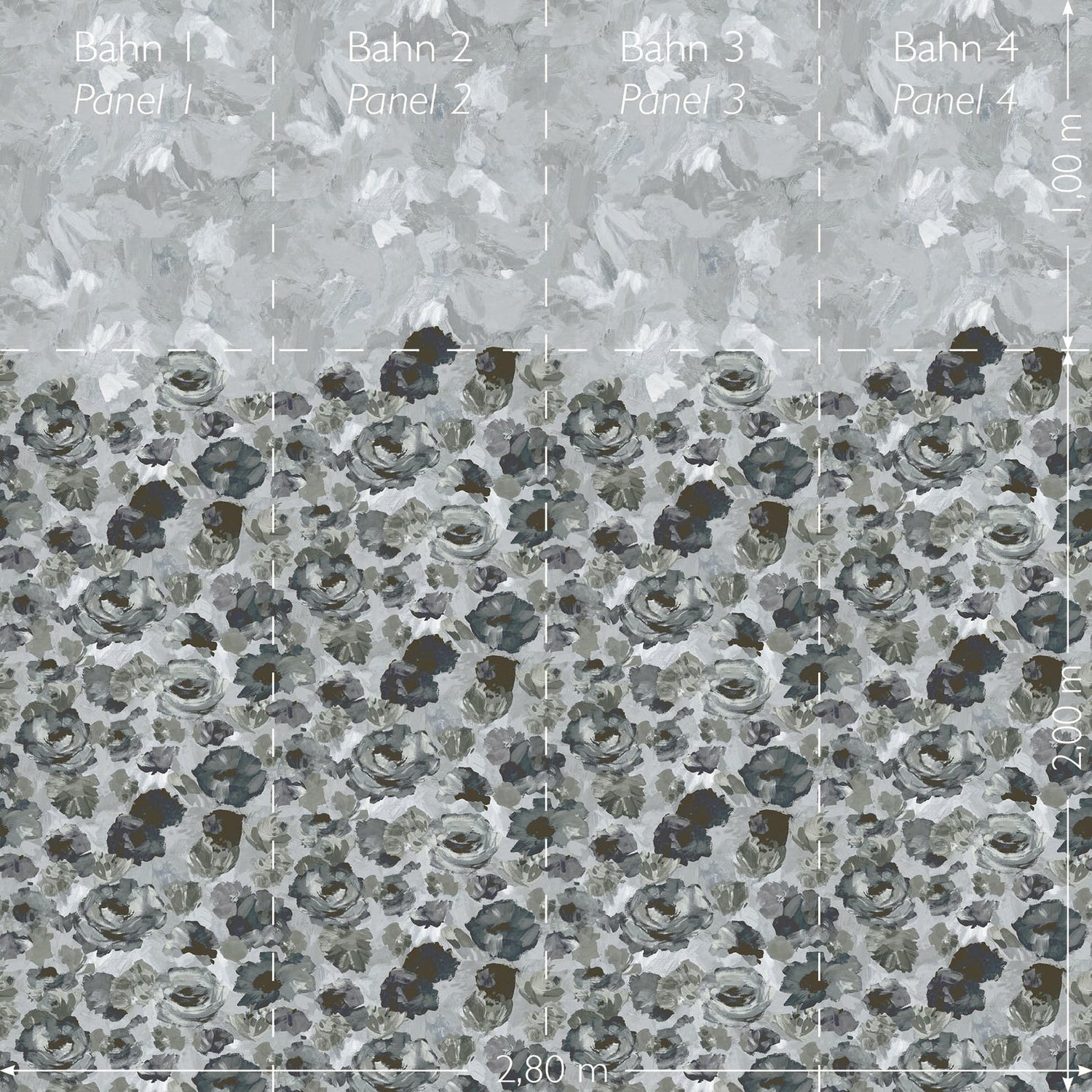 Paeonia Twinwall mural in silver grey color - pattern number GH26959-23 - by Galerie in the Julie Feels Home collection