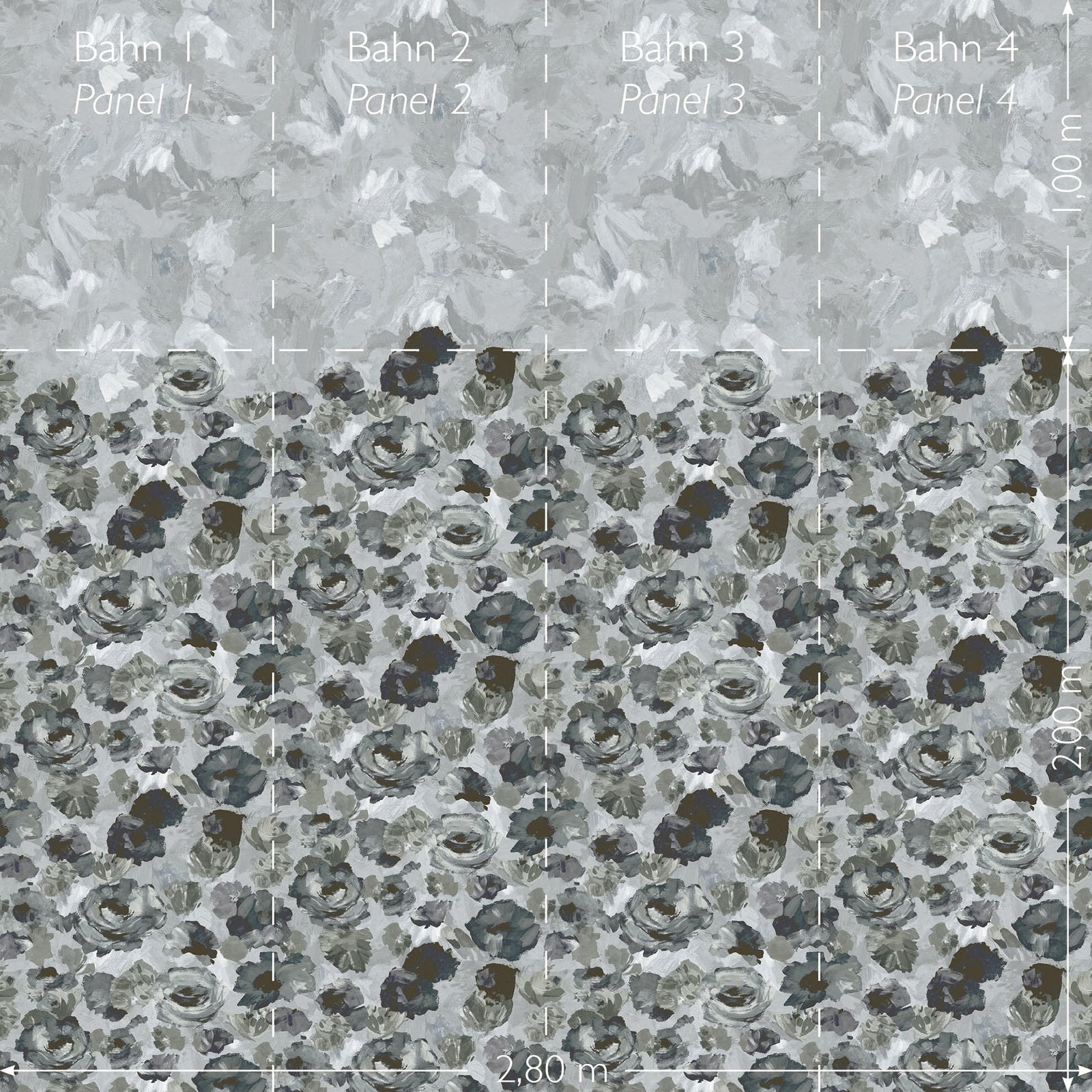 Paeonia Twinwall mural in silver grey color - pattern number GH26959-23 - by Galerie in the Julie Feels Home collection