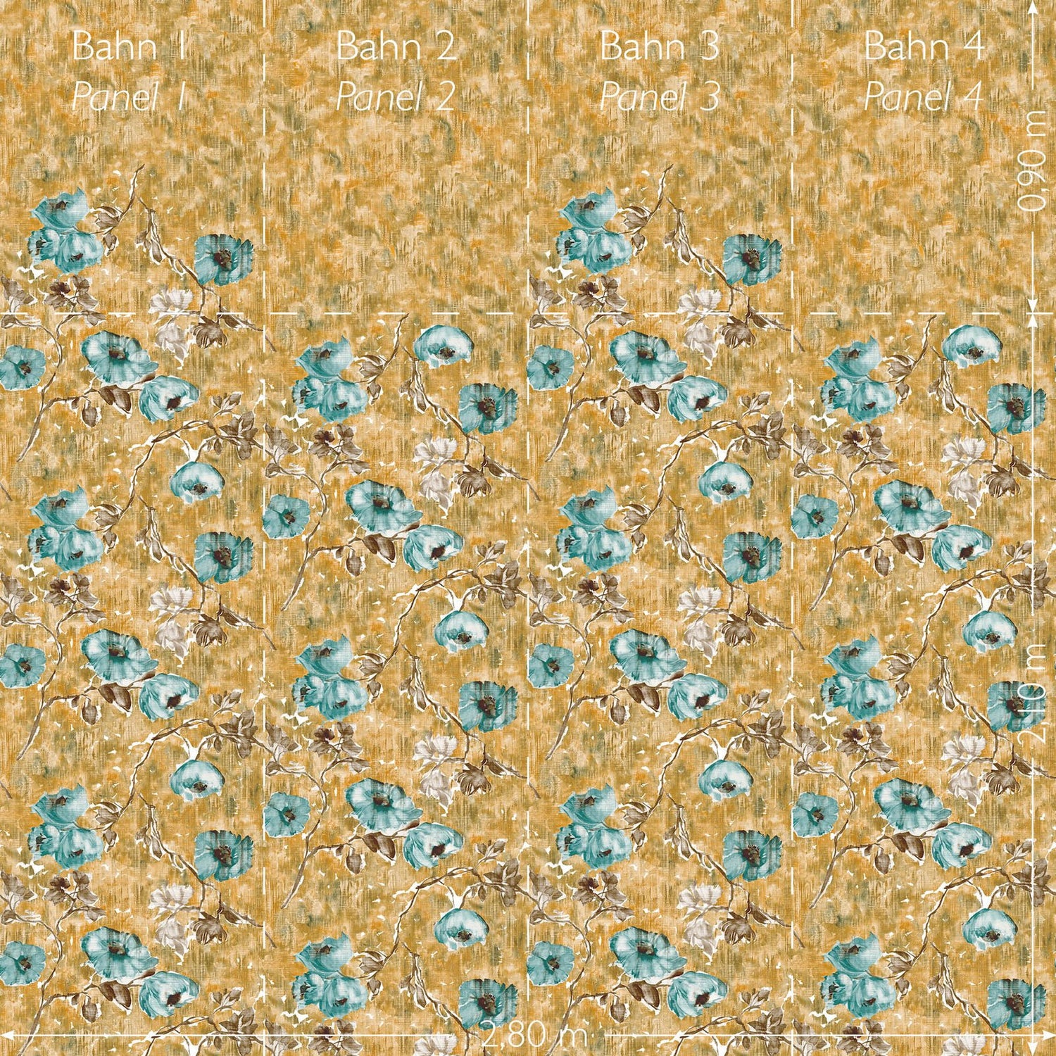 Petunia Twinwall mural in gold color - pattern number GH26962-23 - by Galerie in the Julie Feels Home collection