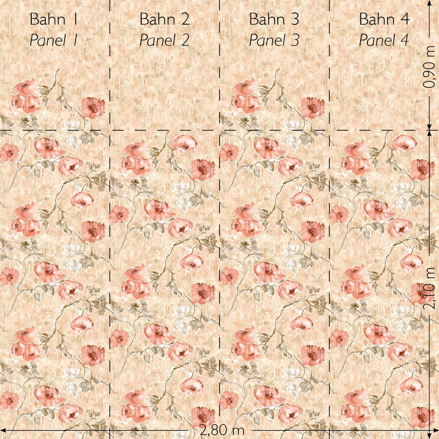 Petunia Twinwall mural in orange color - pattern number GH26963-23 - by Galerie in the Julie Feels Home collection