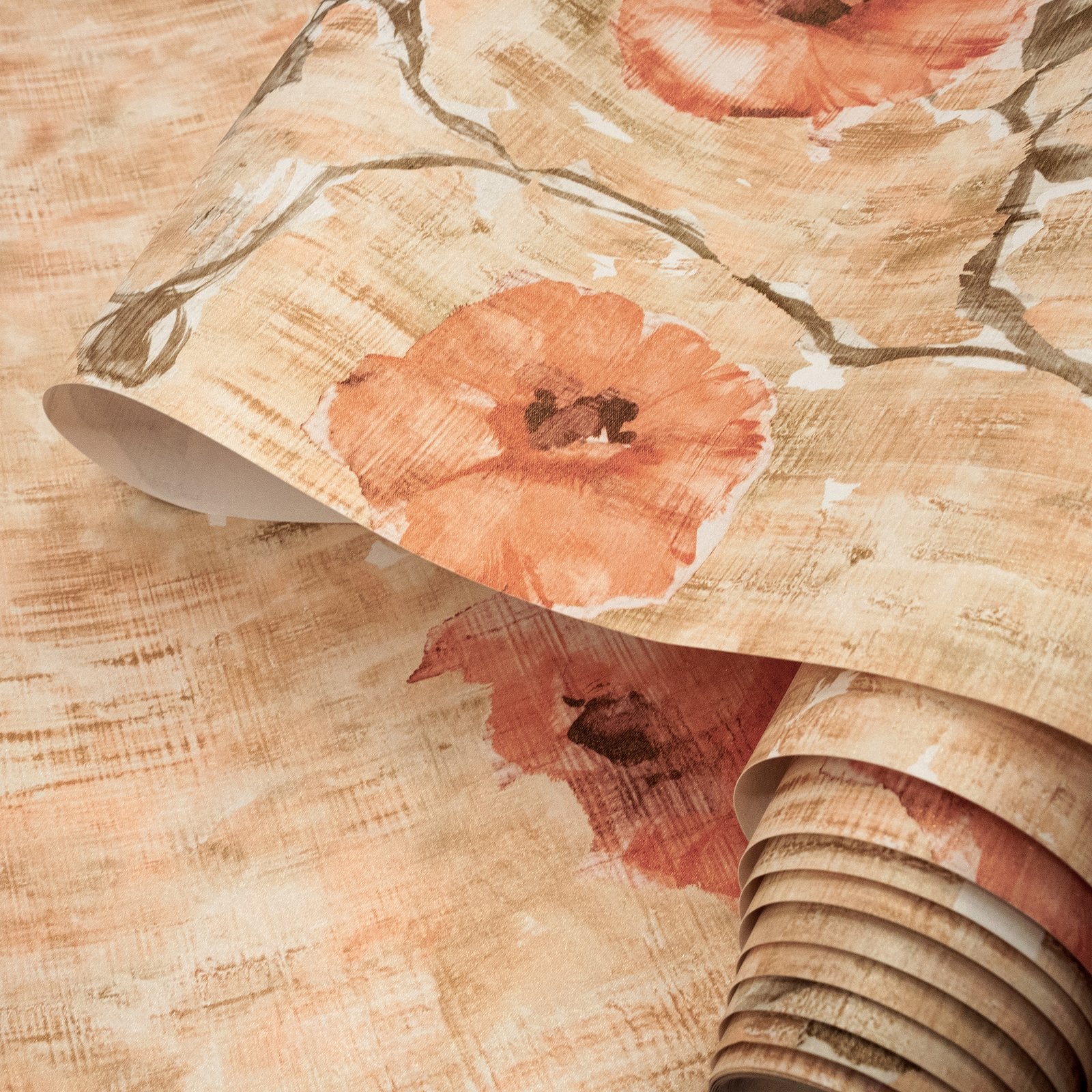 Petunia Twinwall mural in orange color - pattern number GH26963-23 - by Galerie in the Julie Feels Home collection